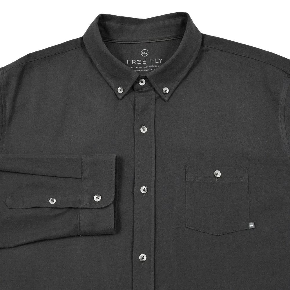 Free Fly Performance Bamboo‎ Long Sleeve Button Shirt 3XL Men's Gray Flannel